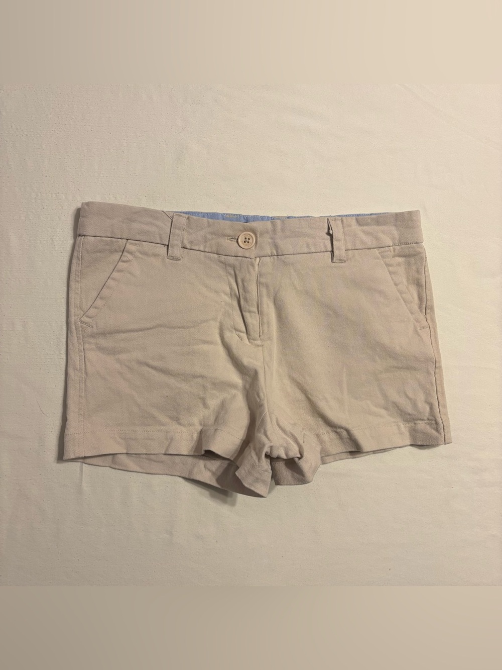 Simply Southern Light Tan Bermuda Shorts-Khaki Color- Turtle Logo on Back Pocket